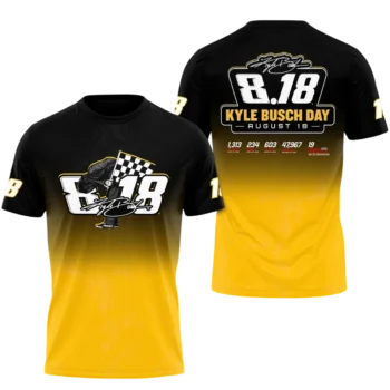8.18 Kyle Busch Day August 18 Tee, Racing Fan Graphic Shirt for NASCAR Supporters available at our Miami, Florida warehouse