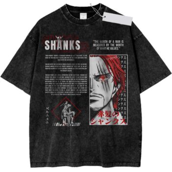 Shanks One Piece The World Of A Man Is Measured By The Worth Of What He Values Anime Vintage Washed T Shirt
