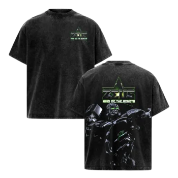 Zeus King of the Robots Tee Acid Wash Sci-Fi Graphic Streetwear T-Shirt available at our Miami, Florida warehouse