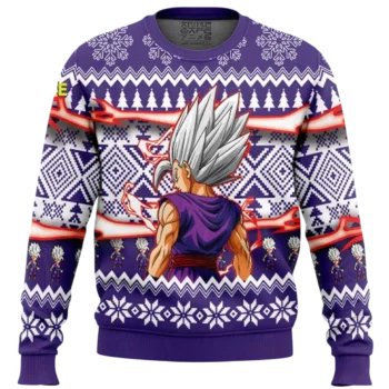 Gohan Beast Sweatshirt Ugly Christmas Sweater Anime Holiday Graphic Pullover for DBZ Fans available at our Miami, Florida warehouse