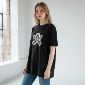 Skull and Knives Dark Art Graphic Tee, Gothic Tattoo Style Alternative Streetwear T-Shirt