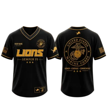 Lions Semper Fi United States Marine Corps Tee, Custom USMC Honor Courage Commitment Military Baseba available at our Miami, Florida warehouse
