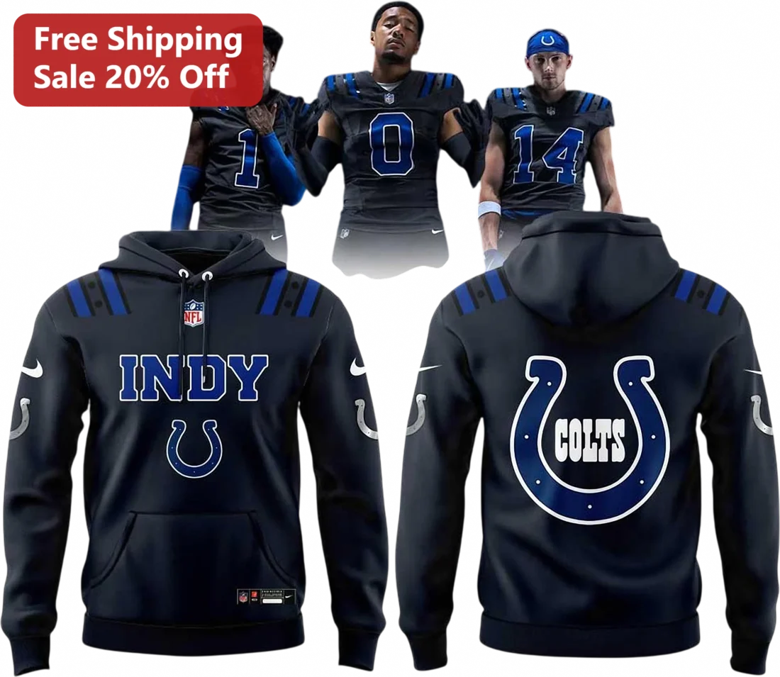 Indy Colts Hoodie, Indianapolis Colts NFL Football Fan Pullover Gift for Men Women available at our Miami, Florida warehouse