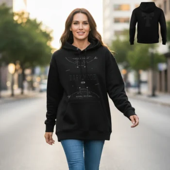 Dark Mode Hoodie Minimalist Tech Streetwear Graphic Pullover Hoodie available at our Miami, Florida warehouse