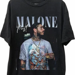 Post Malone Vintage Graphic Tee Retro Rap Shirt for Men and Women Concert Fan Merch Gift
