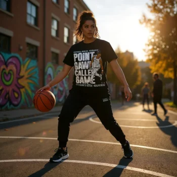 Chelsea Gray Point Gawd Game Caller Overtime Queen Basketball Graphic Tee available at our Miami, Florida warehouse