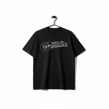 Aren't We Amphibians Guitar Graphic Tee, Indie Rock Music Lover Tee, Minimalist Electric Guitar Shirt