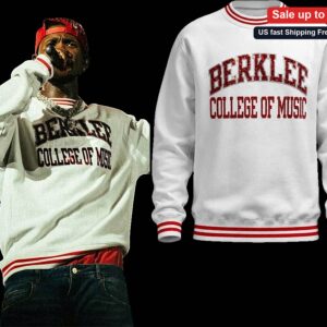 Berklee College Of Music Sweatshirt, Vintage Usher Collegiate Striped Crewneck Gift for Music Studen available at our Miami, Florida warehouse