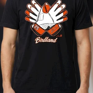 Birdland Baseball Gloves Graphic Tee, Baltimore Sports Fan Celebration Shirt