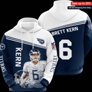 Brett Kern Tennessee Titans Football Fan Hoodie, Number 6 Punter Sports Tribute Sweatshirt for Game available at our Miami, Florida warehouse
