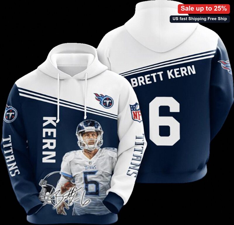 Brett Kern Tennessee Titans Football Fan Hoodie, Number 6 Punter Sports Tribute Sweatshirt for Game available at our Miami, Florida warehouse