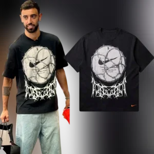 Bruno Fernandes Graphic Tee, Barbed Wire Soccer Ball Streetwear T-Shirt for Football Fans