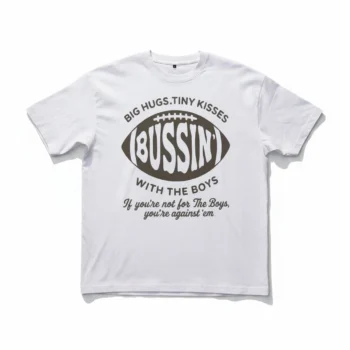 Bussin With The Boys Tee Funny Football Fan Game Day Graphic T-Shirt