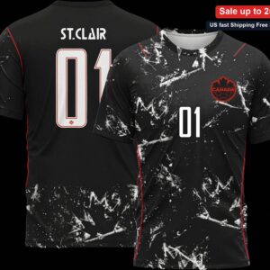 Canada Soccer Jersey Graphic Tee Personalized Athletic Marble Print Fan Shirt available at our Miami, Florida warehouse