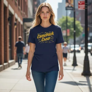 Comeback Crew Tee Vintage Sports Graphic T-Shirt for Team Motivation and Fan Gift