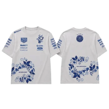 Max Verstappen Netherlands Floral World Champion F1 Racing Tee available at our Miami, Florida warehouse