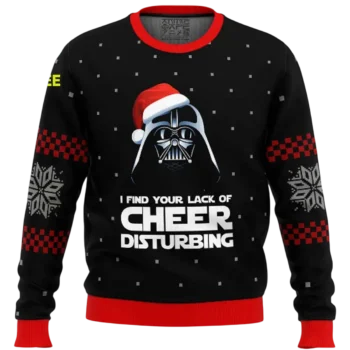 I Find Your Lack of Cheer Disturbing Sweatshirt, Darth Vader Ugly Christmas Sweater Gift for Star Wa available at our Miami, Florida warehouse