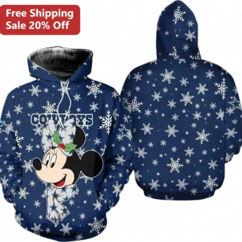 Cowboys Hoodie Minnie Mouse Christmas Snowflake Dallas Football Fan Gift available at our Miami, Florida warehouse
