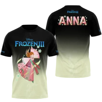 Frozen III Anna Gradient Graphic Tee, Personalized Princess Name All Over Print Shirt available at our Miami, Florida warehouse