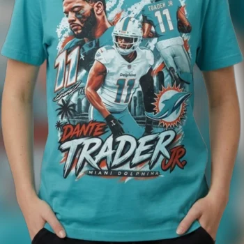 Dante Trader Jr Miami Dolphins Football Tee Vintage 90s Bootleg Sports Graphic T-Shirt Game Day Fan Gift