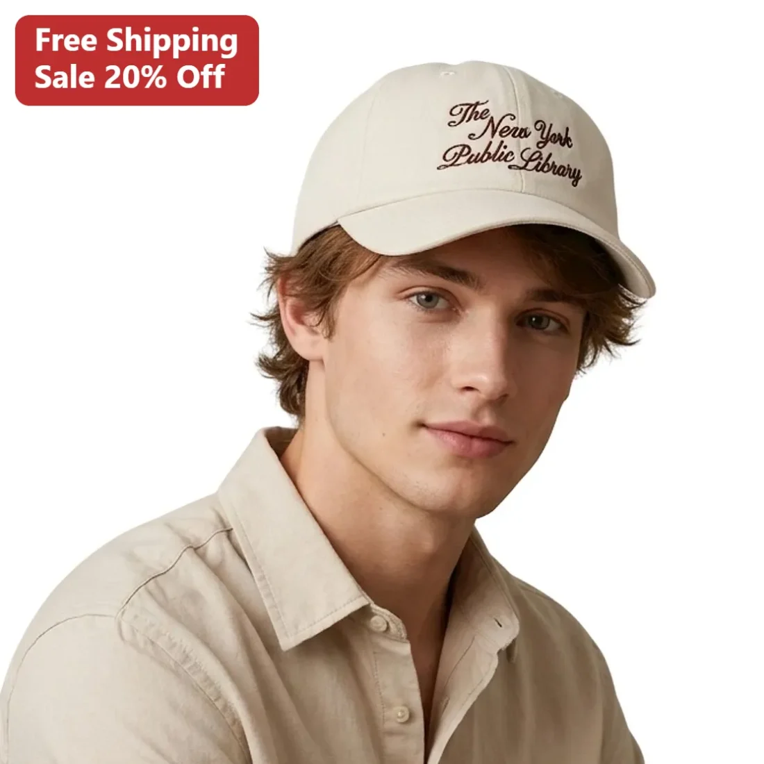 New York Public Library Cap, Embroidered Cotton Baseball Hat, NYC Souvenir Gift for Book Lovers available at our Miami, Florida warehouse