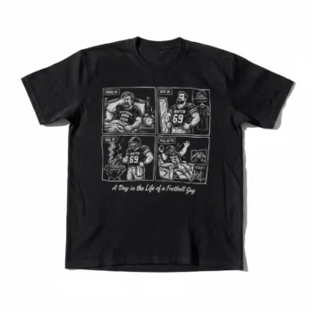 Football Dad Shirt Funny Game Day Humor Tee A Day in the Life of a Football Guy Comic Sunday Football Tailgate Gift