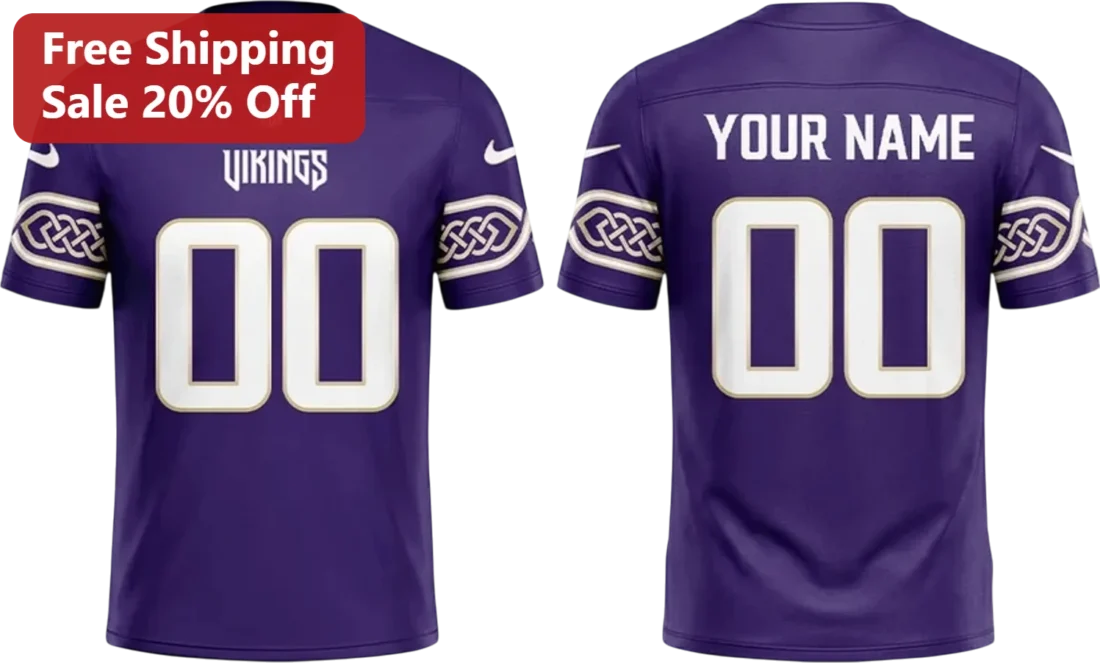 Vikings Tee Custom Name and Number Minnesota Vikings Football Personalized Fan Gift for Men Women available at our Miami, Florida warehouse