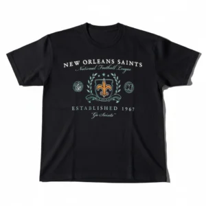 New Orleans Saints Vintage Tee Established 1967 Retro Football Graphic Shirt