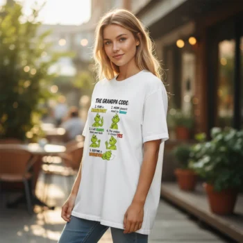 Grandpa Code Grinch Funny Rules Graphic Tee, Grandfather Humor Birthday Gift Shirt