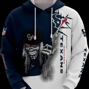 Houston Texans Hoodie Eddie Skull Graphic Pullover Sweatshirt for Fans available at our Miami, Florida warehouse