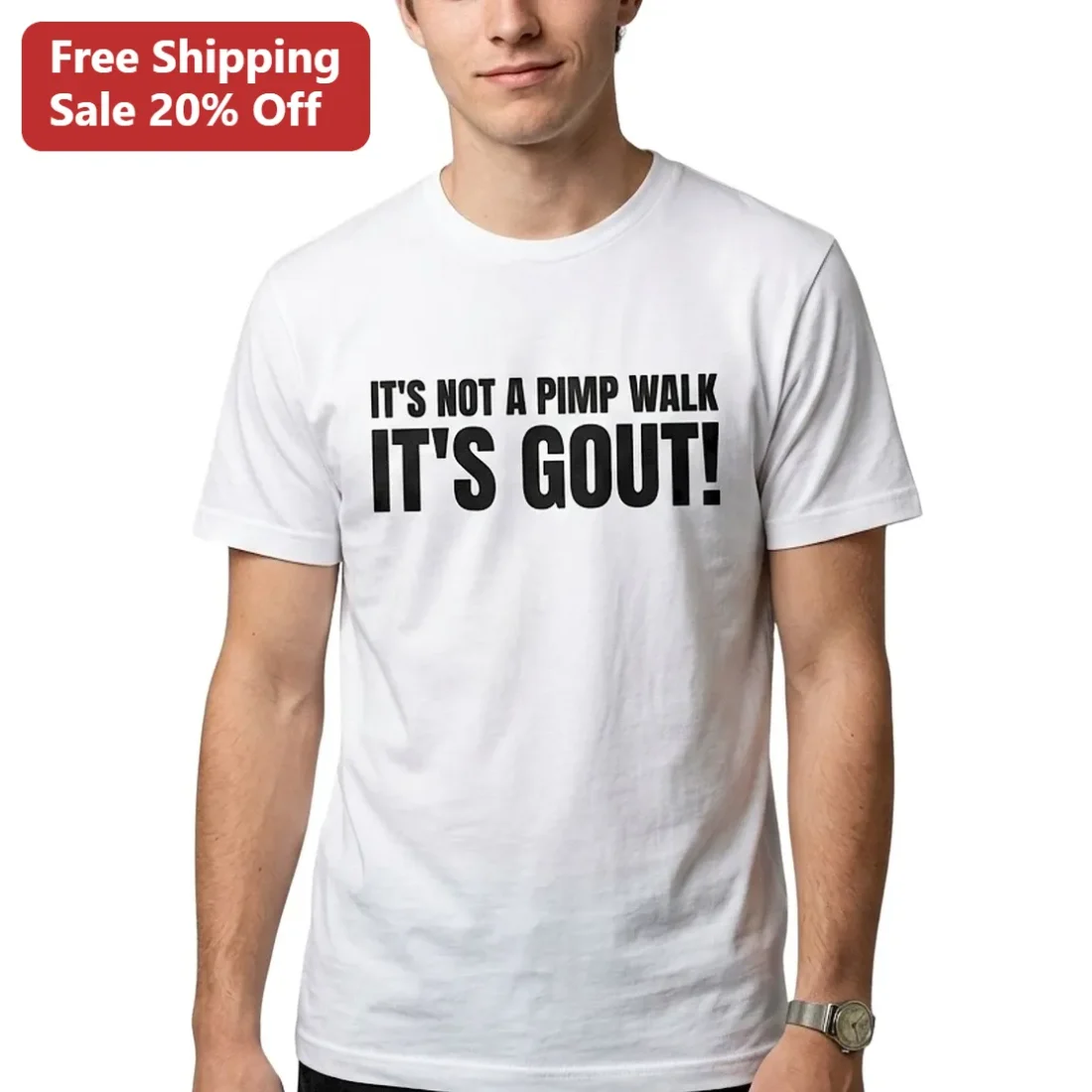 It's Not A Pimp Walk It's Gout Funny Tee, Gout Awareness Chronic Pain Humor Gift available at our Miami, Florida warehouse