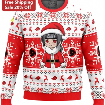 Itachi Uchiha Christmas Sweater Akatsuki Anime Ugly Knit Gift for Naruto Fans available at our Miami, Florida warehouse