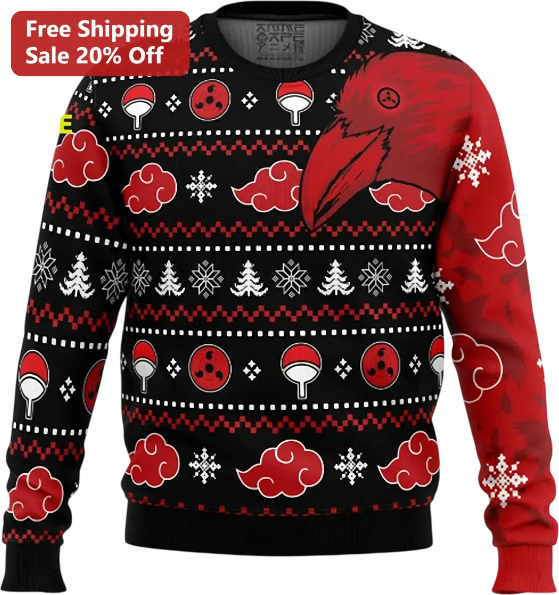 Itachi Uchiha Sweater Akatsuki Raven Ugly Christmas Knit Gift For Naruto Anime Fans available at our Miami, Florida warehouse