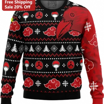 Itachi Uchiha Sweater Akatsuki Raven Ugly Christmas Knit Gift For Naruto Anime Fans available at our Miami, Florida warehouse