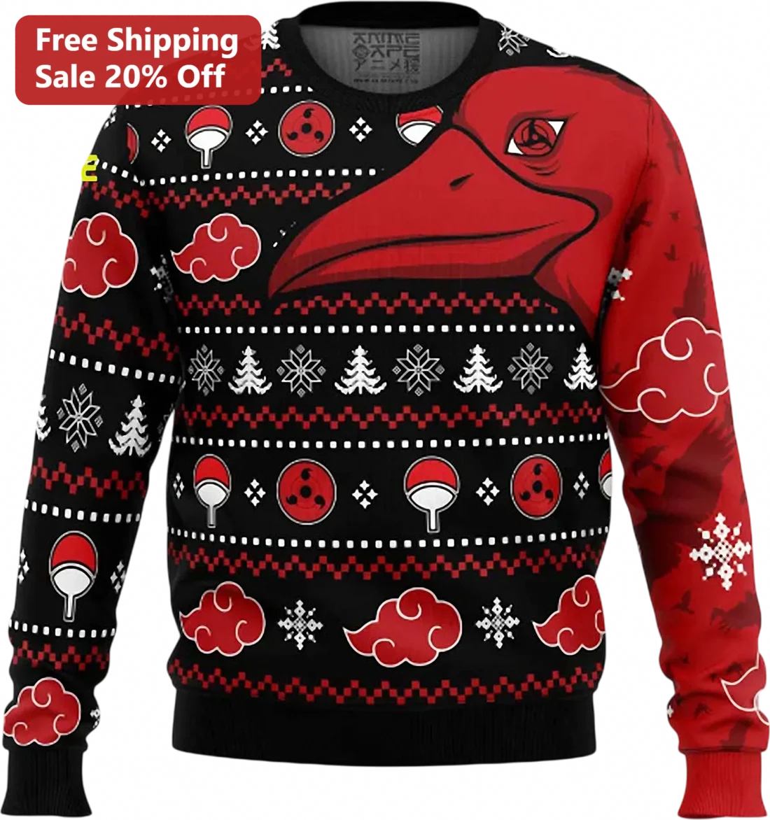 Itachi Uchiha Sweatshirt Akatsuki Sharingan Anime Ugly Christmas Gift for Naruto Fans available at our Miami, Florida warehouse