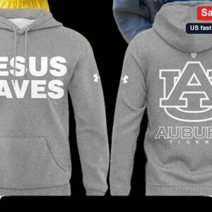 Jesus Saves Auburn Tigers Hoodie Christian College Sports Fan Graphic Fleece Sweatshirt available at our Miami, Florida warehouse