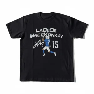 Ladd McConkey 15 Tee Vintage Football Player Graphic Shirt Game Day Apparel