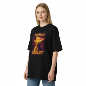 Syfbau Neegy Laser Eyes Meme Tee, Funny Viral Brainrot Internet Joke Graphic T-Shirt