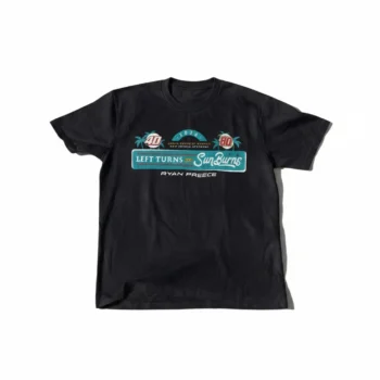 Left Turns SunBurns Tee Funny Racing Sunburn Humor Graphic Shirt, Summer Vacation Gag Gift for Race Fans