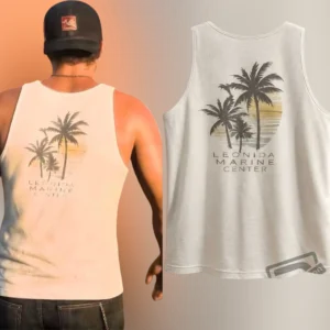 Leonida Marine Center Palm Tree Marine Tank Top Coastal Boating Vacation Apparel
