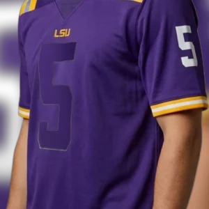 LSU Tigers Football Jersey Purple and Gold Game Day Fan Apparel College Sports Gift