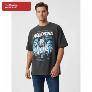 Argentina 2026 World Cup Soccer Tee Un Pais Una Pasion Lionel Messi Football Fan Shirt available at our Miami, Florida warehouse