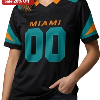 Miami Football Fan Tee, Custom Name Number Personalized Game Day Sports Shirt Gift for Men Women available at our Miami, Florida warehouse