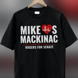 Mike Rogers Michigan Senate Tee, I Heart Mackinac Political Graphic Shirt