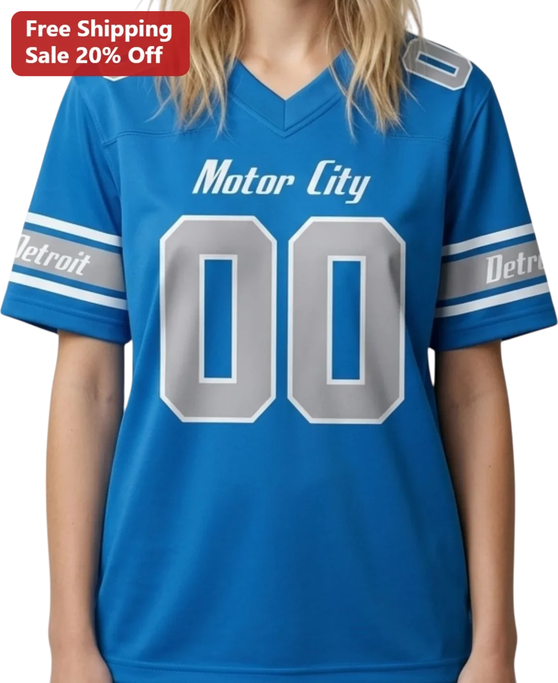 Motor City Detroit Football Tee, Personalized Custom Name Number Jersey Style Gift for Detroit Michi available at our Miami, Florida warehouse
