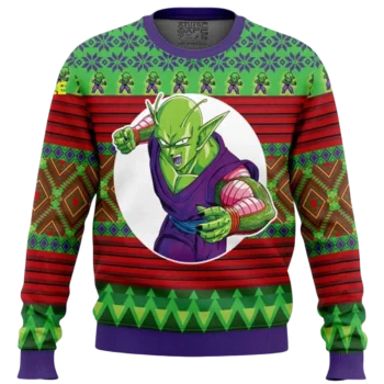 Piccolo Sweatshirt Dragon Ball Z Ugly Christmas Sweater Festive Anime Holiday Apparel Gift available at our Miami, Florida warehouse