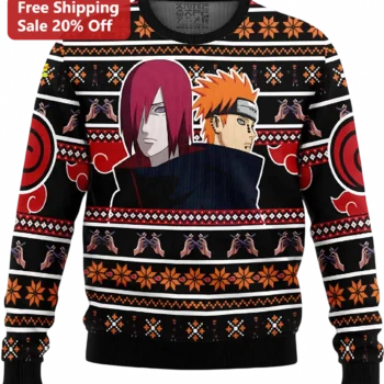 Nagato Uzumaki Pain Sweater, Akatsuki Cloud Ugly Christmas Knit, Naruto Anime Holiday Gift for Fans available at our Miami, Florida warehouse