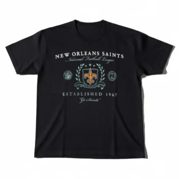 New Orleans Saints Vintage Tee Established 1967 Retro Football Graphic Shirt