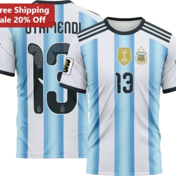 Nicolás Otamendi Tee Argentina National Team Soccer Fan Shirt Gift for Football Supporters available at our Miami, Florida warehouse