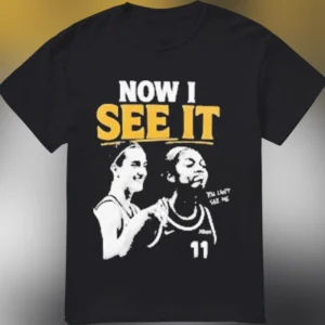 Now I See It You Cant See Me Tee, Caitlin Clark and Aliyah Boston Basketball Graphic Shirt, Funny Meme Sports Tee Gift